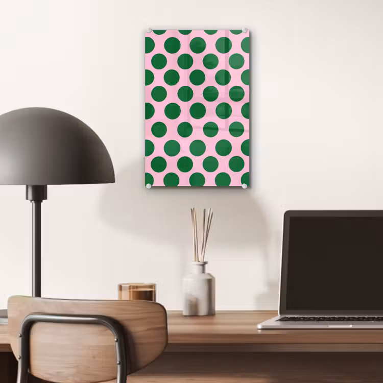 Glas schilderij - Polkadots - Patroon - Groen — 7