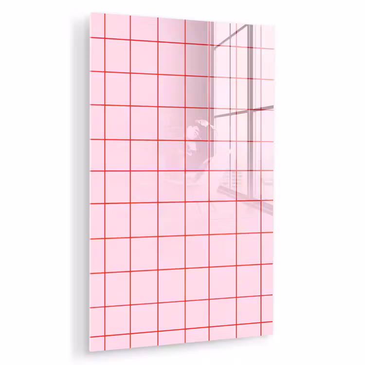 Glas schilderij - Raster - Patroon - Roze — 1