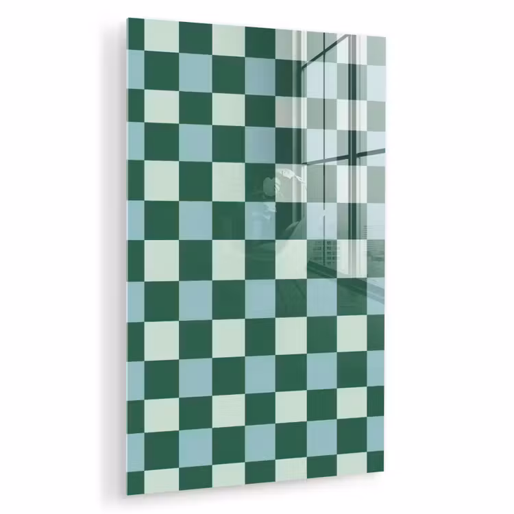 Glas schilderij - Schaakbord - Klassiek - Groen — 1