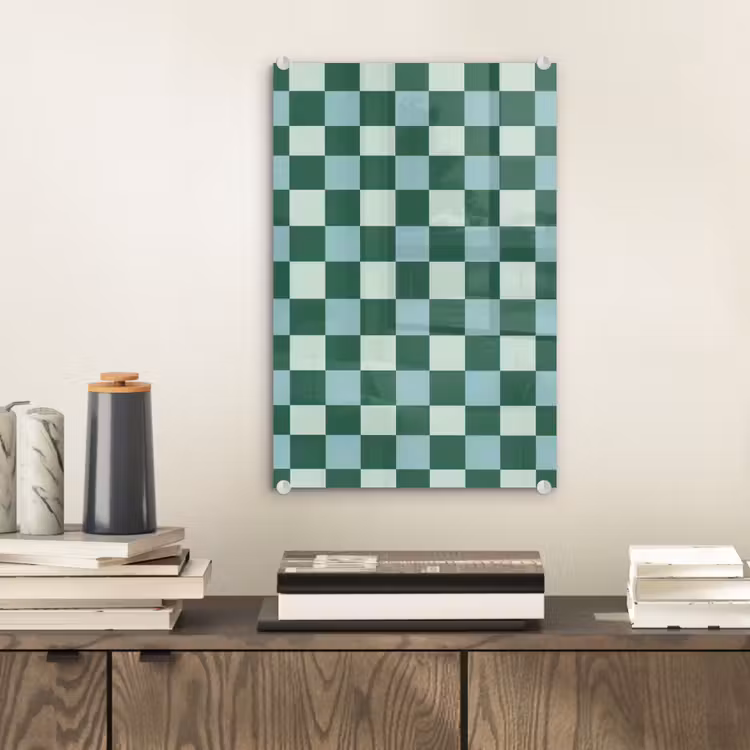 Glas schilderij - Schaakbord - Klassiek - Groen — 2