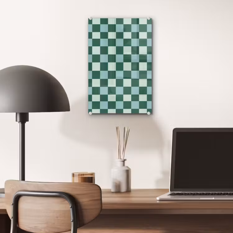 Glas schilderij - Schaakbord - Klassiek - Groen — 7