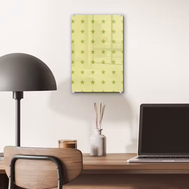 Glas schilderij - Sterren - Patroon - Groen — 7