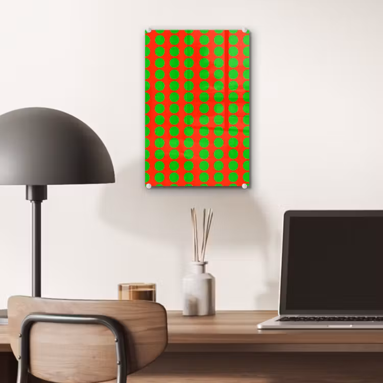 Glas schilderij - Stippen - Patroon - Groen — 7