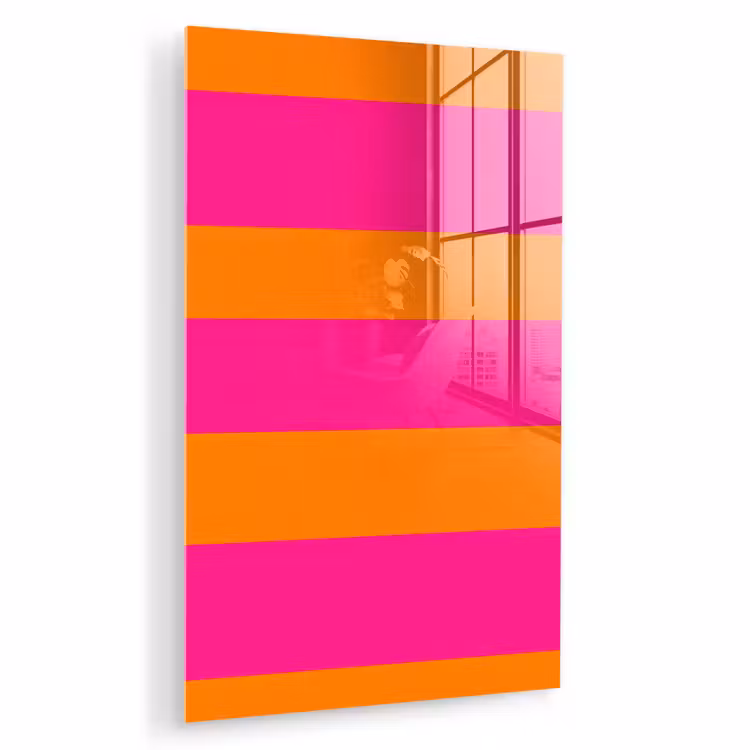 Glas schilderij - Strepen - Horizontaal - Roze — 1