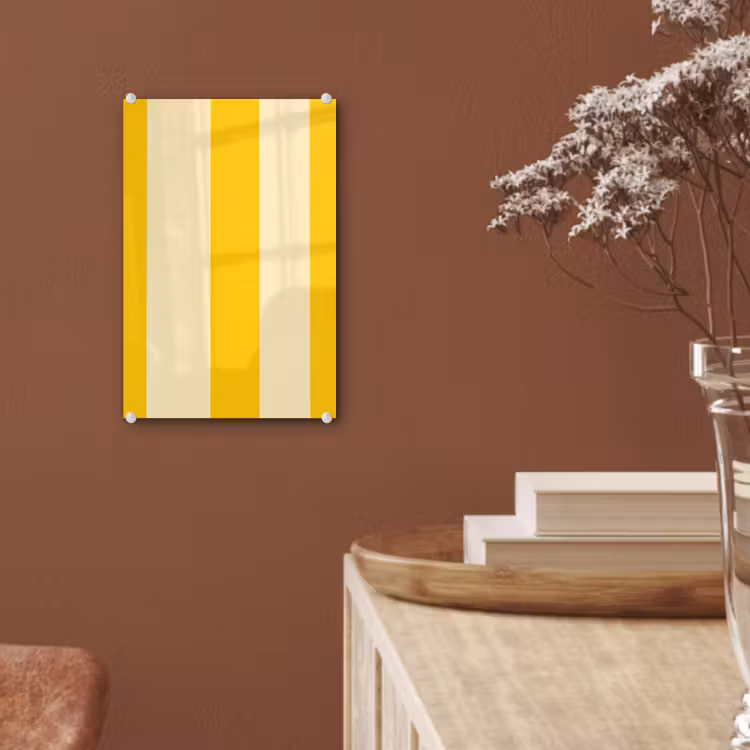 Glas schilderij - Strepen - Klassiek - Geel — 6
