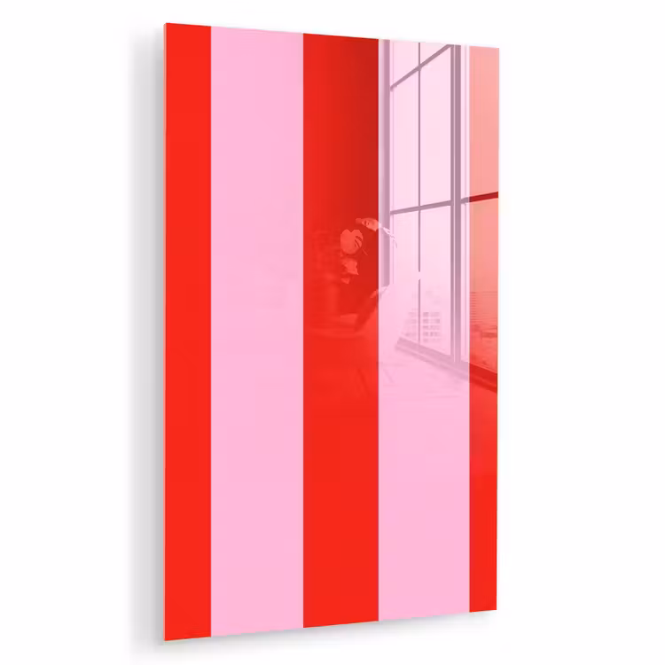 Glas schilderij - Strepen - Klassiek - Roze — 1