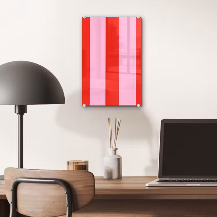 Glas schilderij - Strepen - Klassiek - Roze — 7