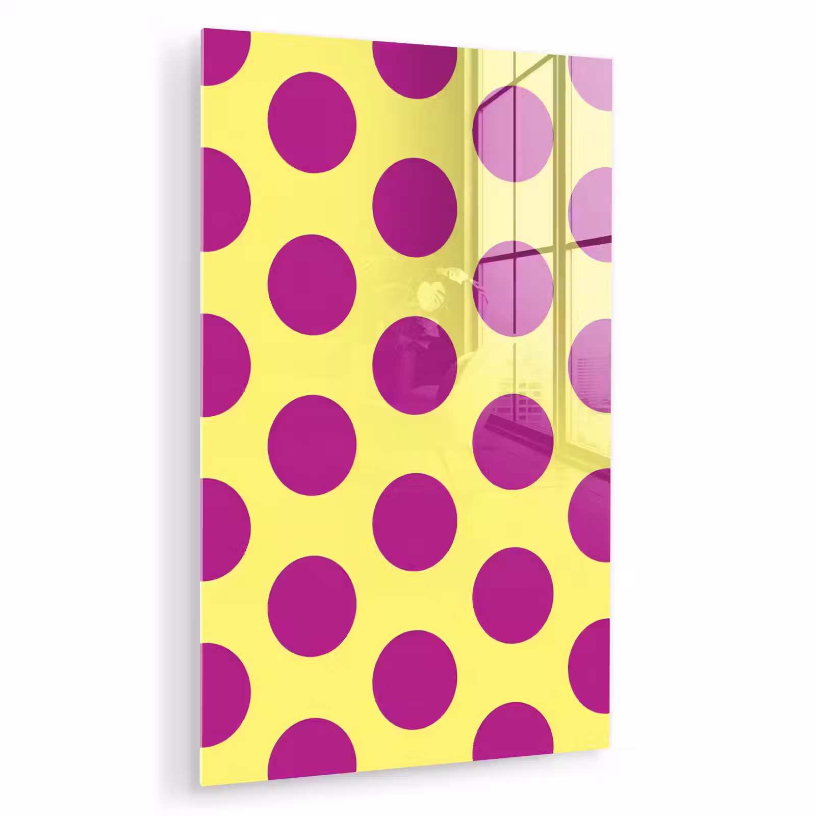 Glas schilderij - Dots - Klassiek - Geel — 1