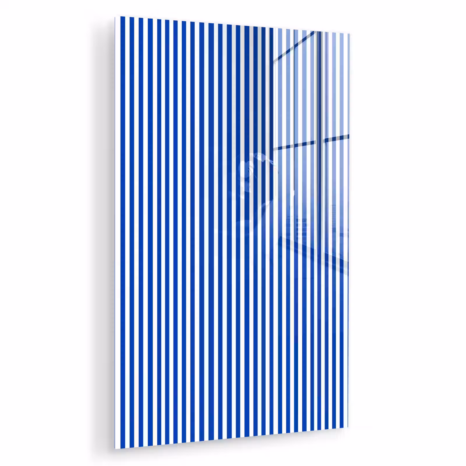 Glas schilderij - Klassiek - Strepen - Blauw — 1