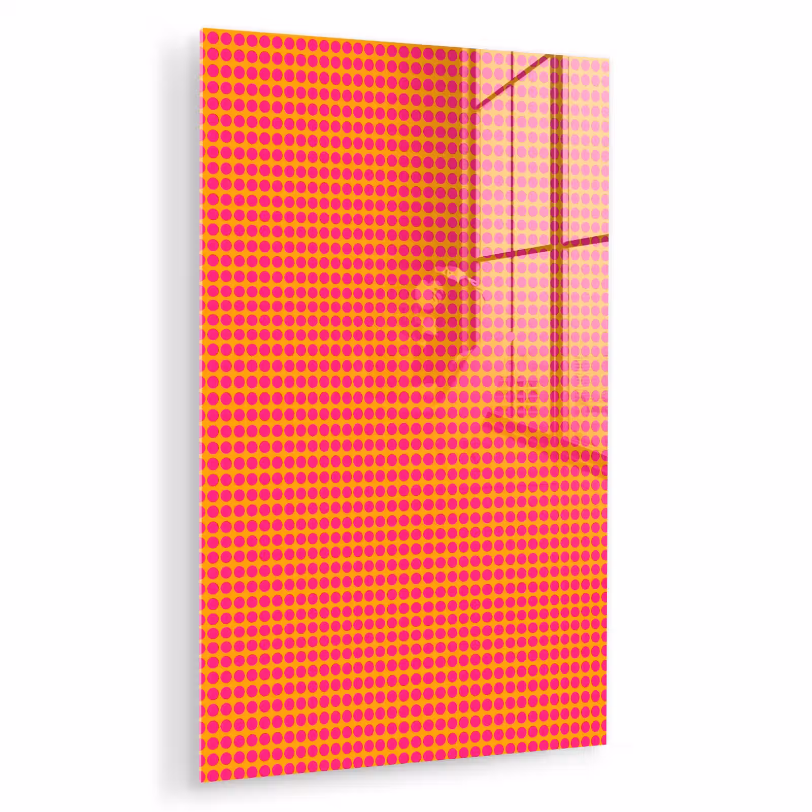 Glas schilderij - Modern - Stippen - Oranje — 1