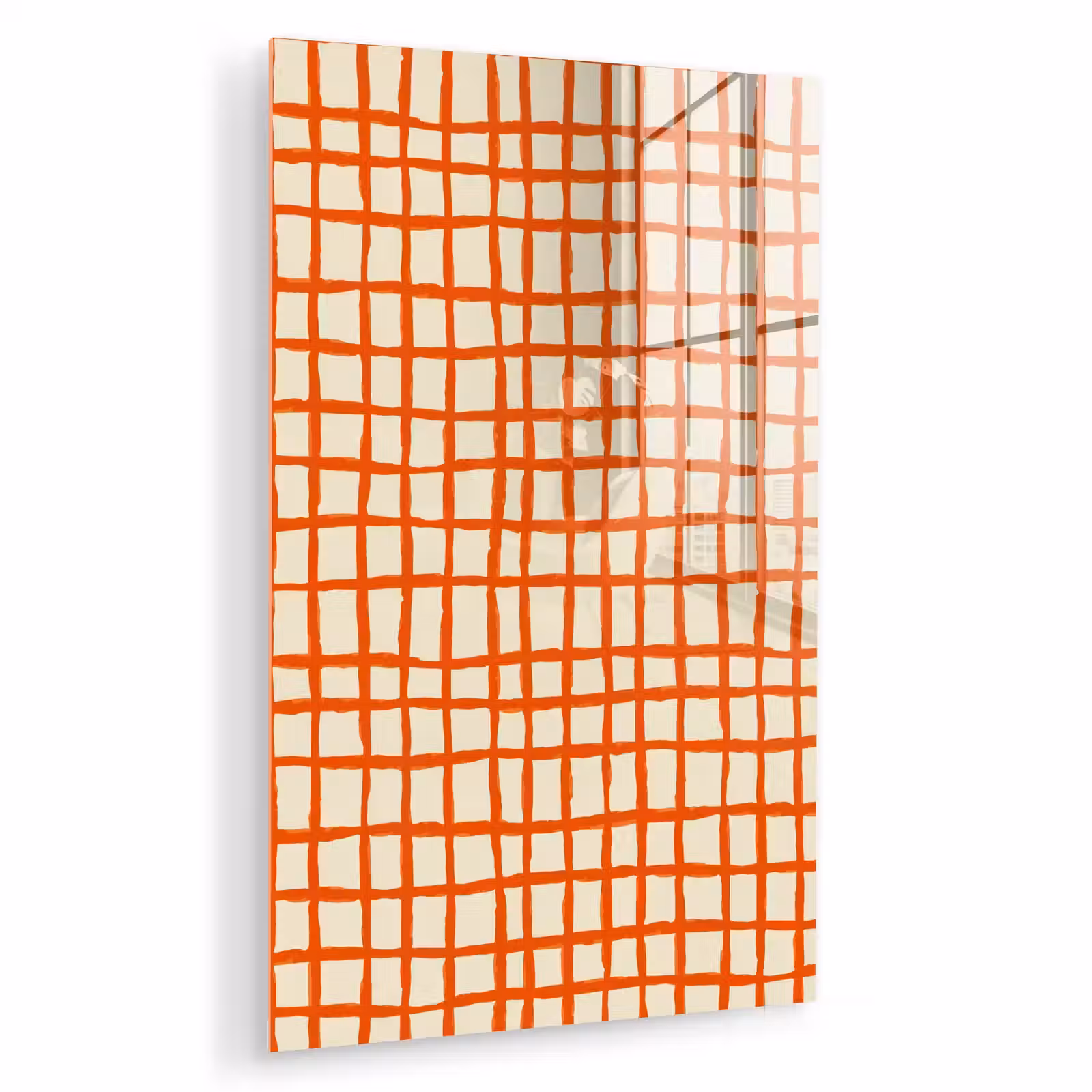Glas schilderij - Patroon - Lijnen - Oranje — 1