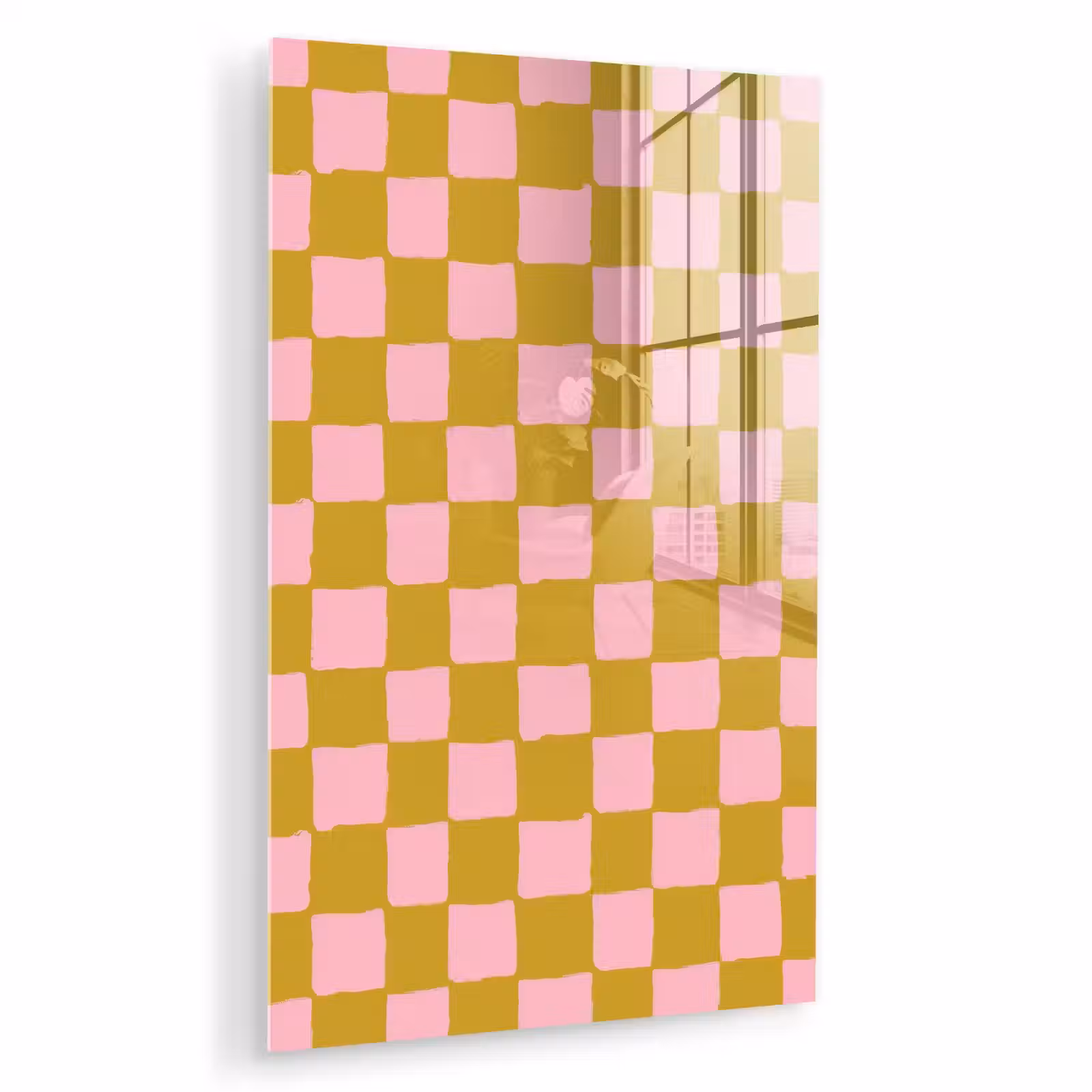 Glas schilderij - Patroon - Vierkant - Roze — 1
