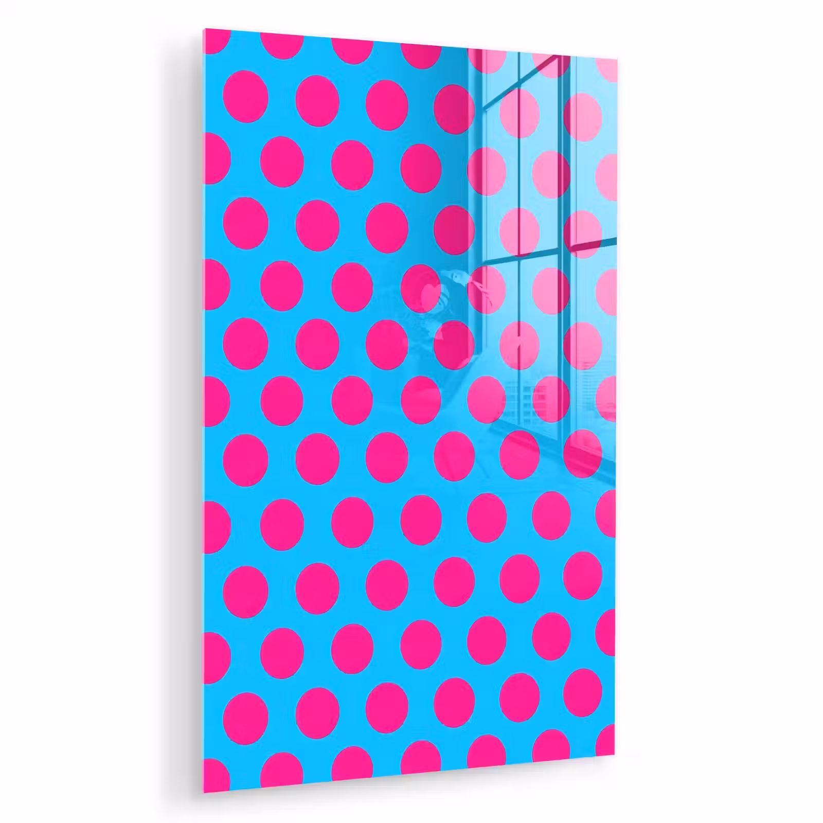 Glas schilderij - Stippen - Klassiek - Roze — 1