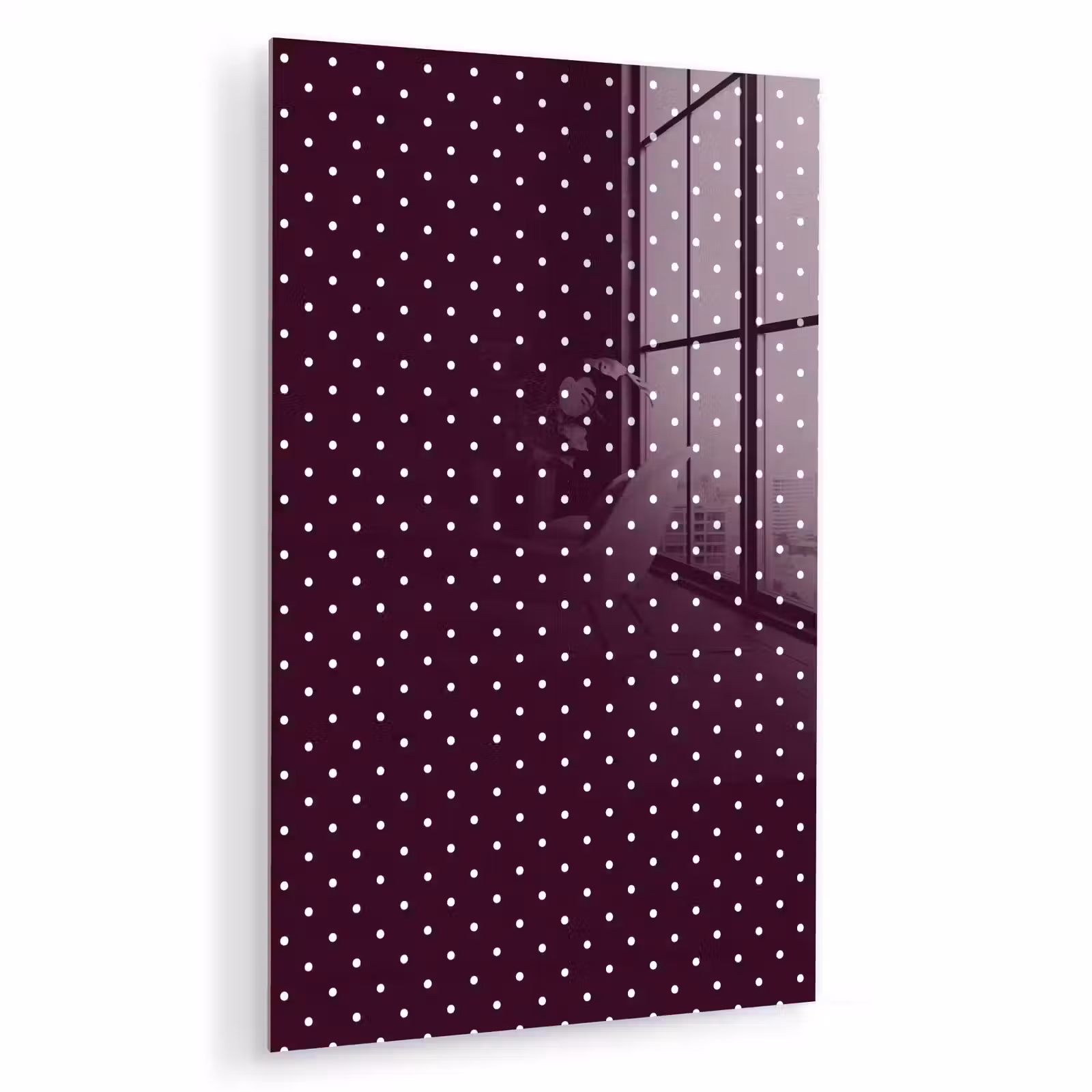 Glas schilderij - Stippen - Modern - Paars — 1