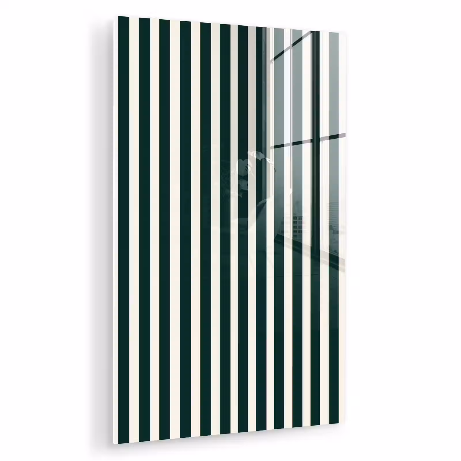 Glas schilderij - Strepen - Klassiek - Groen — 1