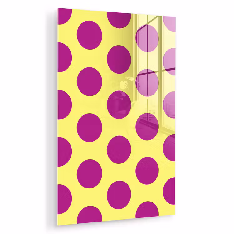 Glas schilderij - Dots - Klassiek - Geel — 1