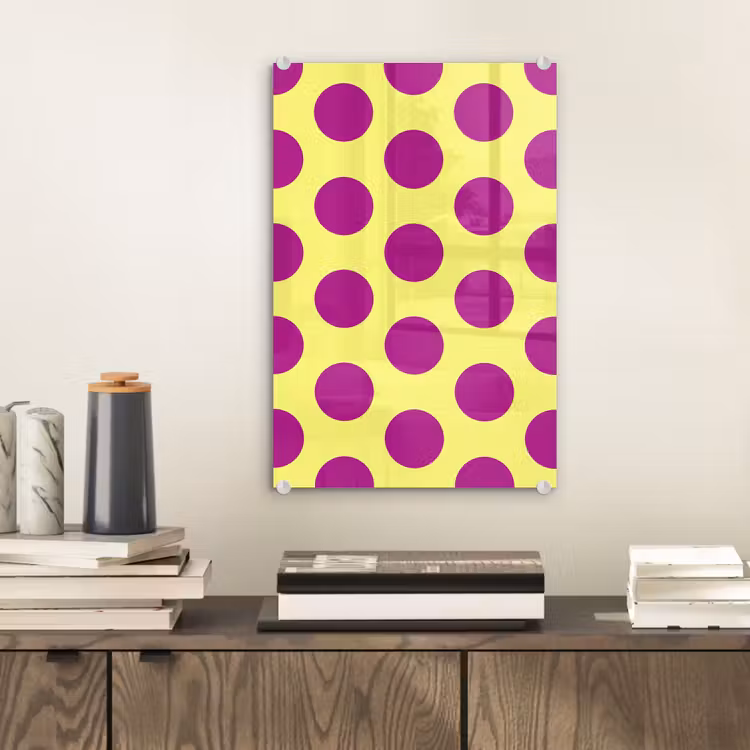 Glas schilderij - Dots - Klassiek - Geel — 2
