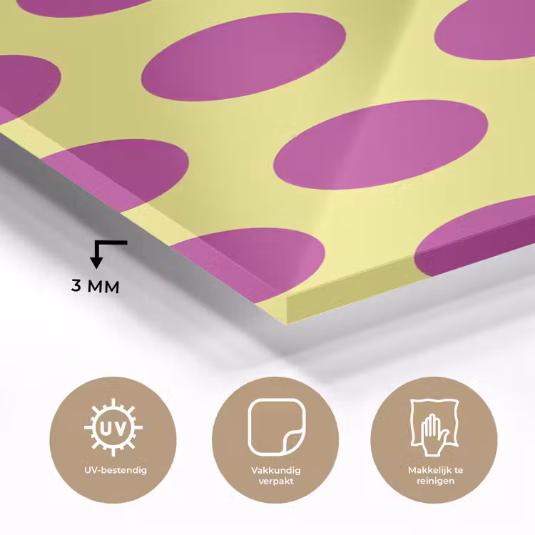Glas schilderij - Dots - Klassiek - Geel — 3