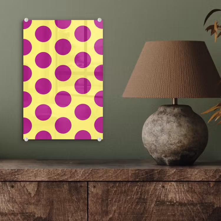 Glas schilderij - Dots - Klassiek - Geel — 4