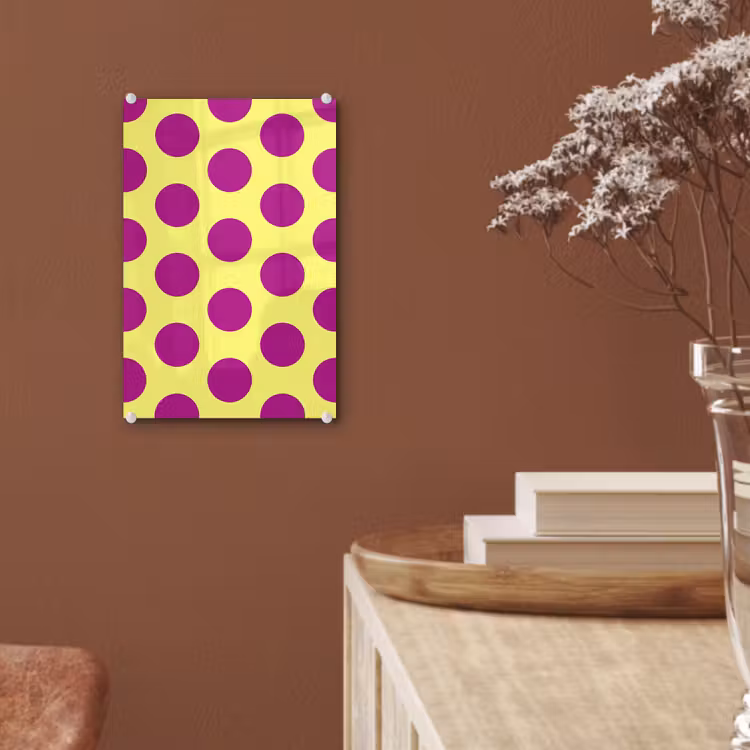 Glas schilderij - Dots - Klassiek - Geel — 6