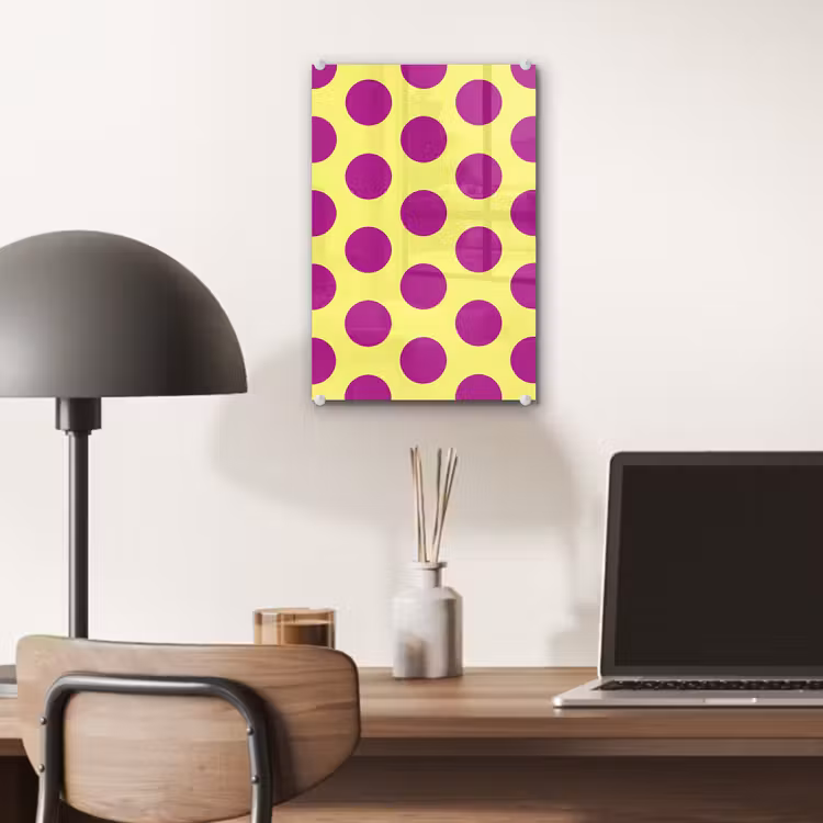 Glas schilderij - Dots - Klassiek - Geel — 7
