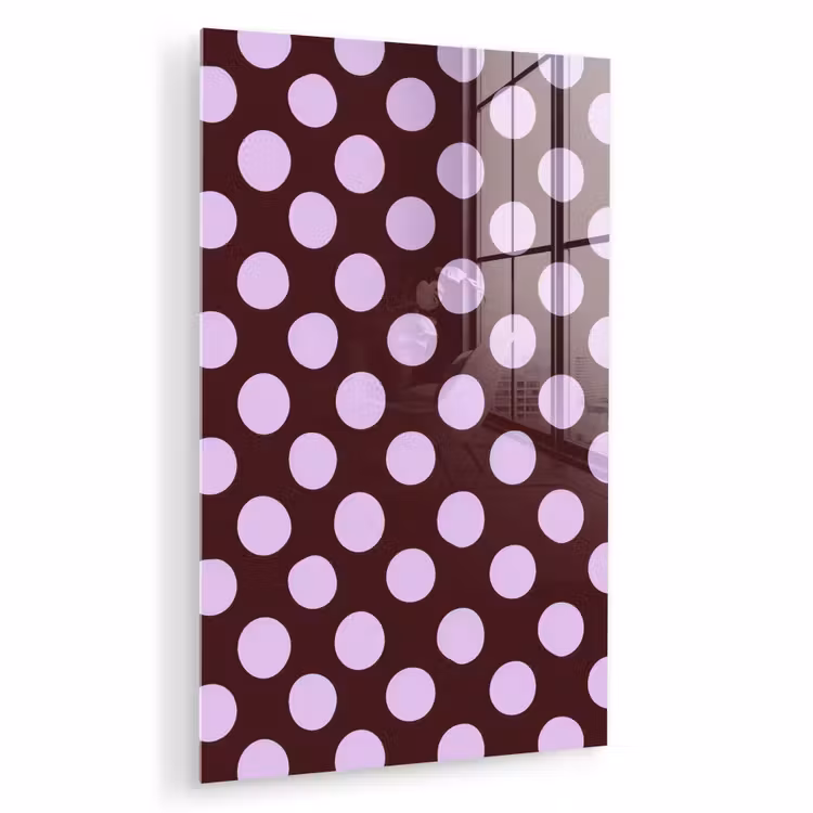 Glas schilderij - Klassiek - Stippen - Paars — 1