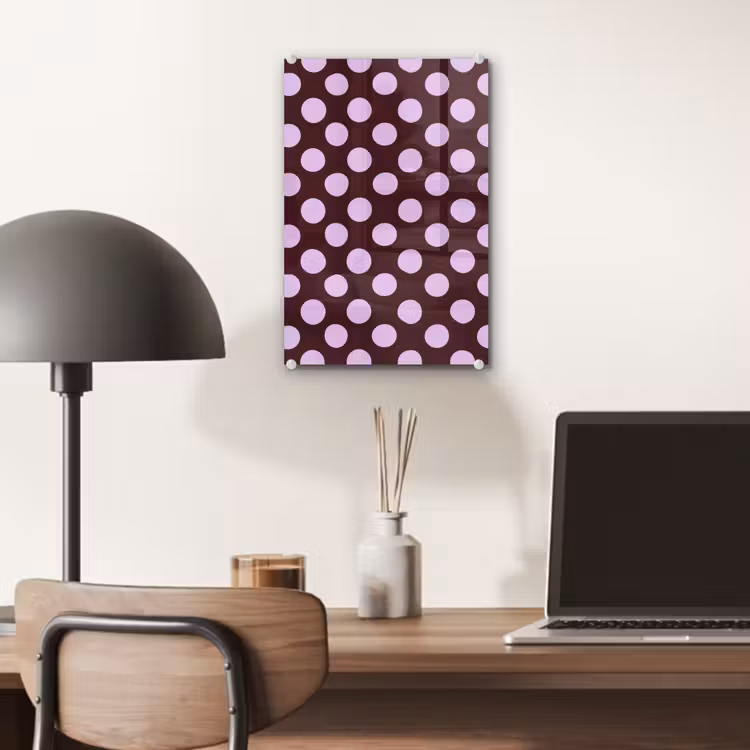 Glas schilderij - Klassiek - Stippen - Paars — 7