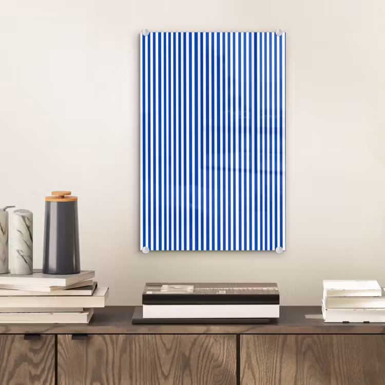 Glas schilderij - Klassiek - Strepen - Blauw — 2