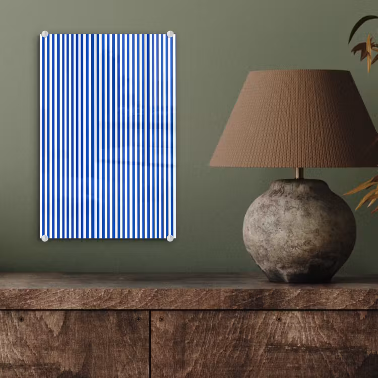 Glas schilderij - Klassiek - Strepen - Blauw — 4