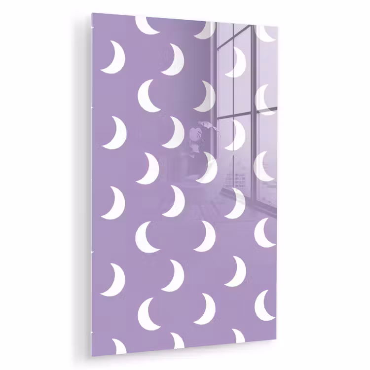 Glas schilderij - Manen - Patroon - Paars — 1