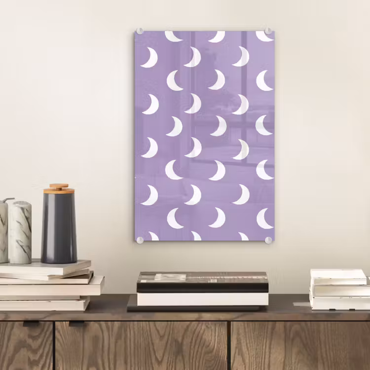 Glas schilderij - Manen - Patroon - Paars — 2