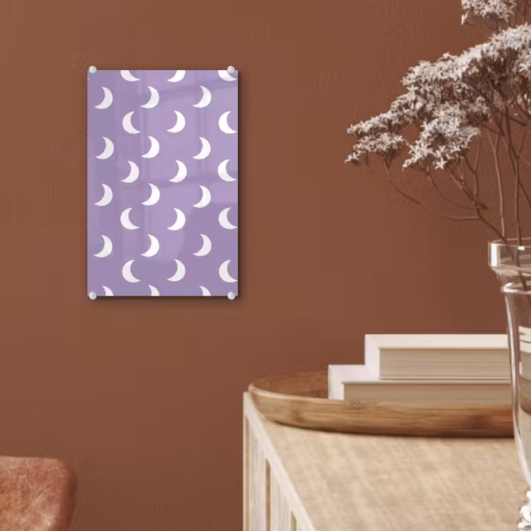 Glas schilderij - Manen - Patroon - Paars — 6