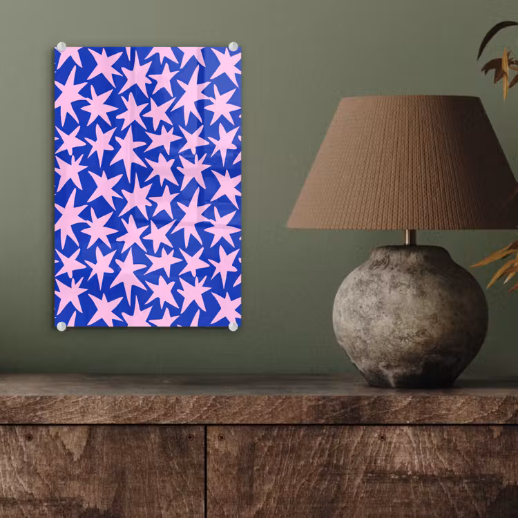 Glas schilderij - Modern - Sterren - Blauw — 4
