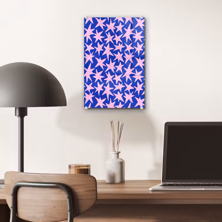Glas schilderij - Modern - Sterren - Blauw — 7