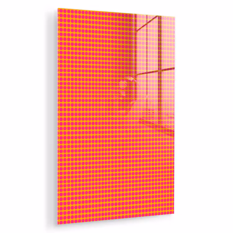 Glas schilderij - Modern - Stippen - Oranje — 1