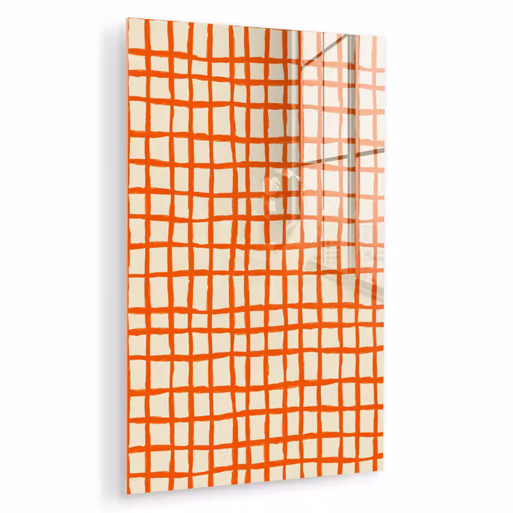 Glas schilderij - Patroon - Lijnen - Oranje — 1