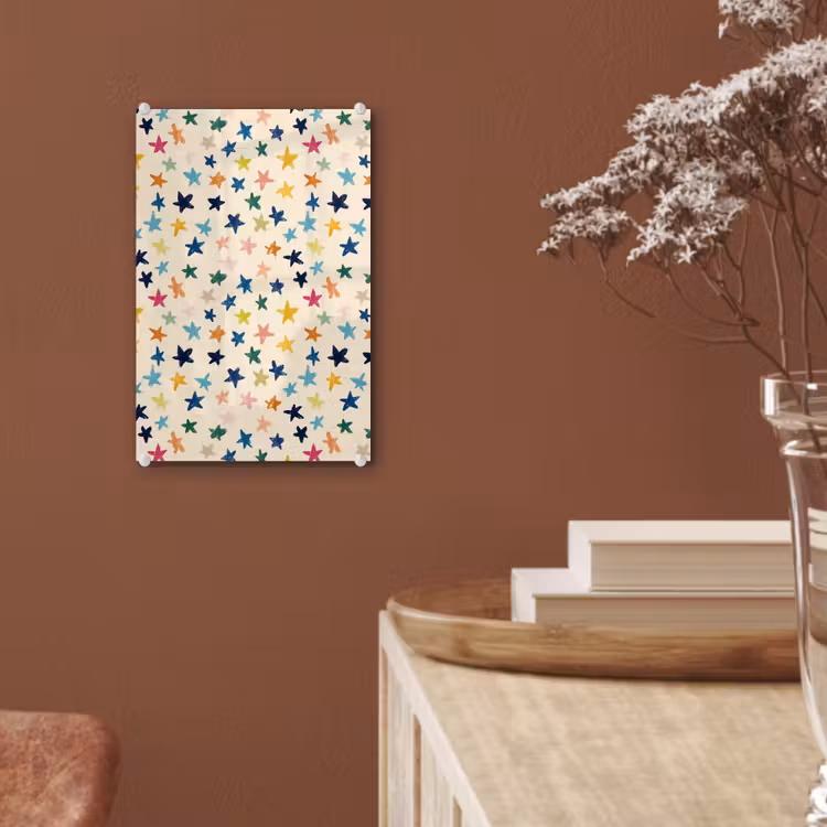 Glas schilderij - Patroon - Sterren - Kleurrijk — 6