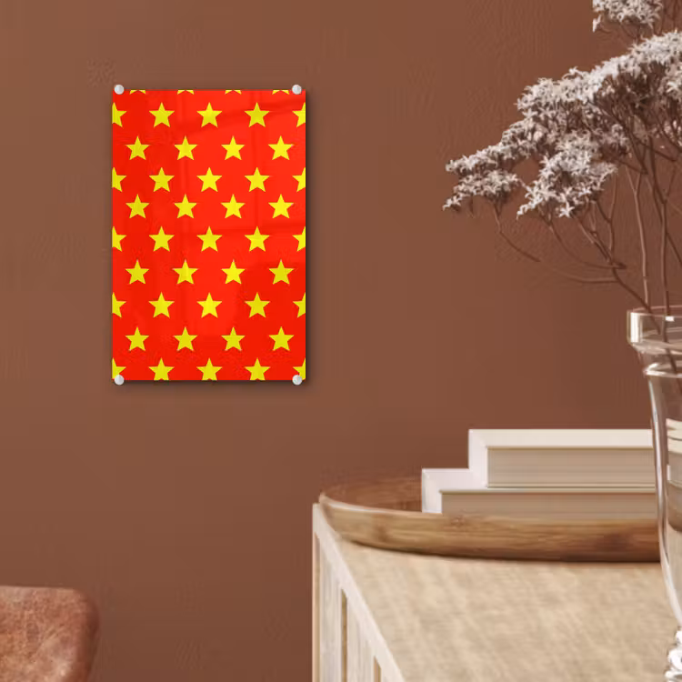Glas schilderij - Ster - Patroon - Geel — 6