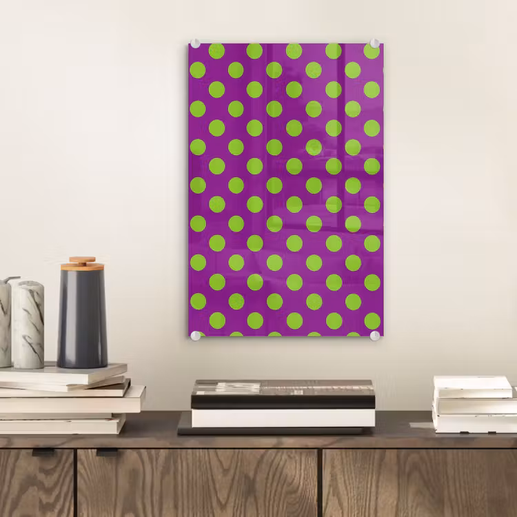 Glas schilderij - Stippen - Klassiek - Groen — 2