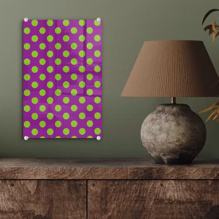 Glas schilderij - Stippen - Klassiek - Groen — 4