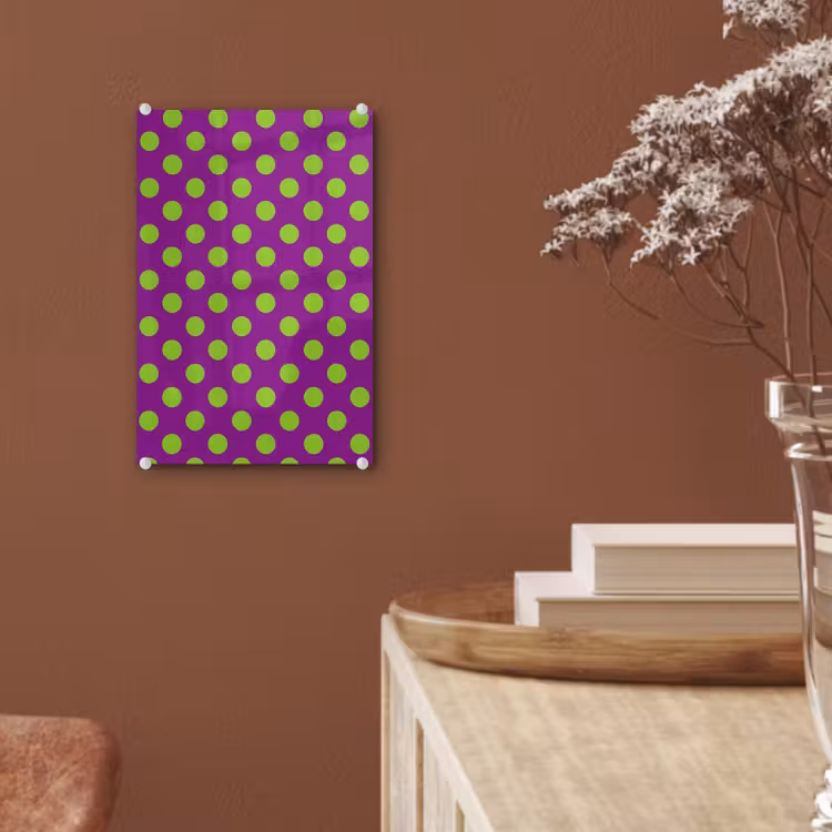 Glas schilderij - Stippen - Klassiek - Groen — 6