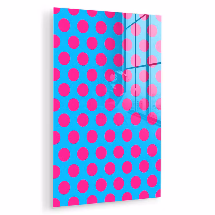 Glas schilderij - Stippen - Klassiek - Roze — 1