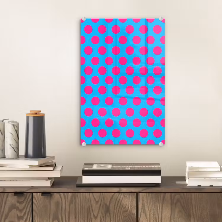 Glas schilderij - Stippen - Klassiek - Roze — 2