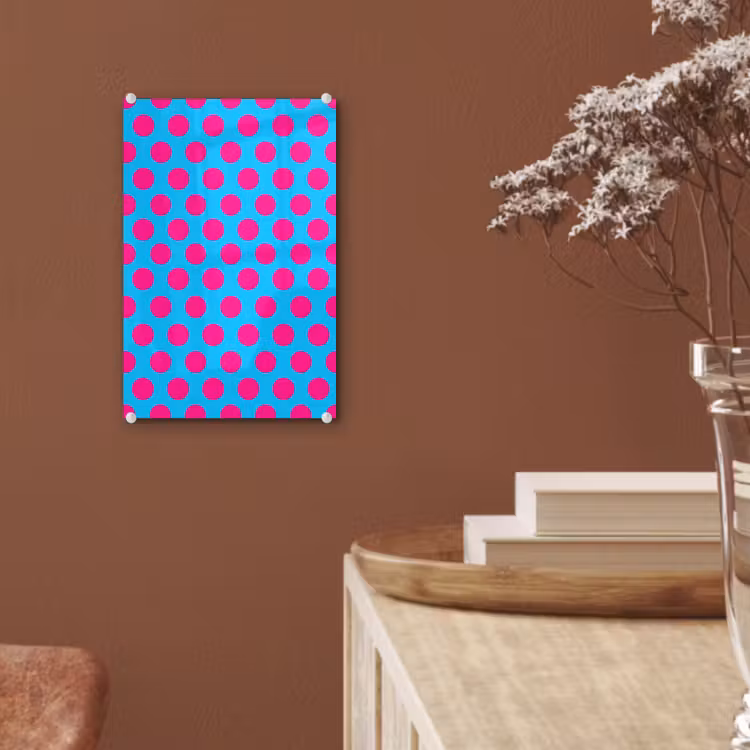 Glas schilderij - Stippen - Klassiek - Roze — 6