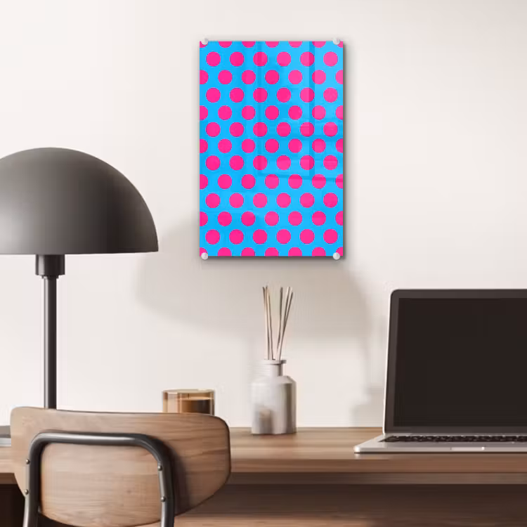 Glas schilderij - Stippen - Klassiek - Roze — 7