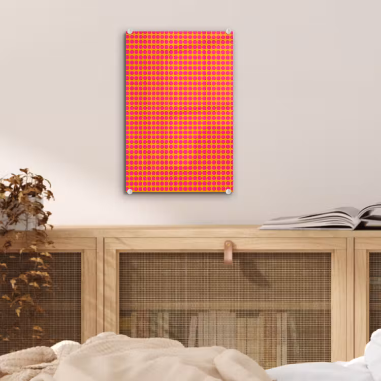 Glas schilderij - Stippen - Patroon - Oranje — 5