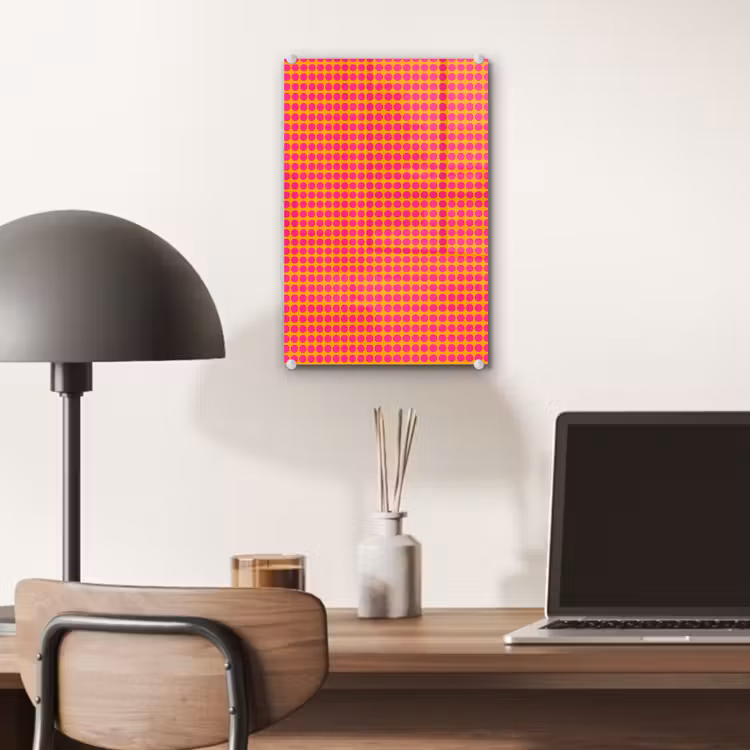 Glas schilderij - Stippen - Patroon - Oranje — 7