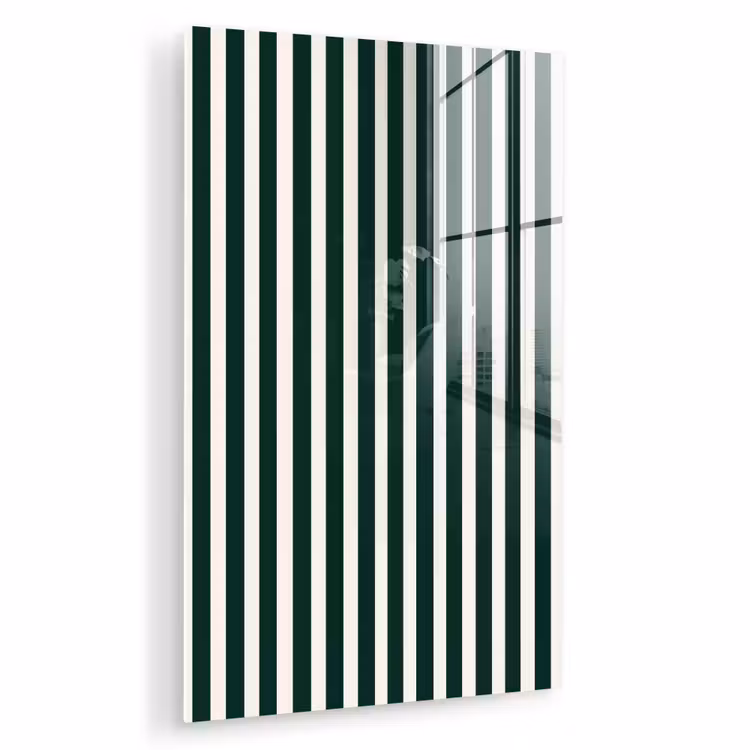 Glas schilderij - Strepen - Klassiek - Groen — 1