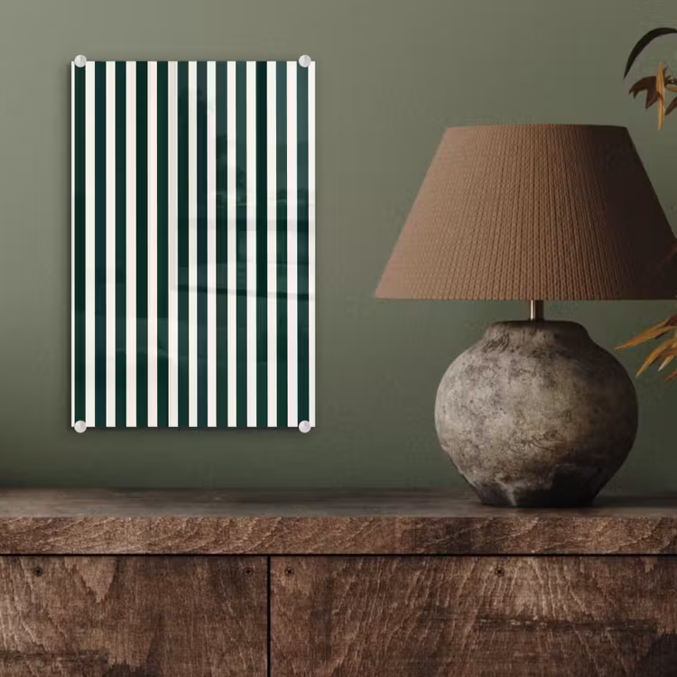 Glas schilderij - Strepen - Klassiek - Groen — 4