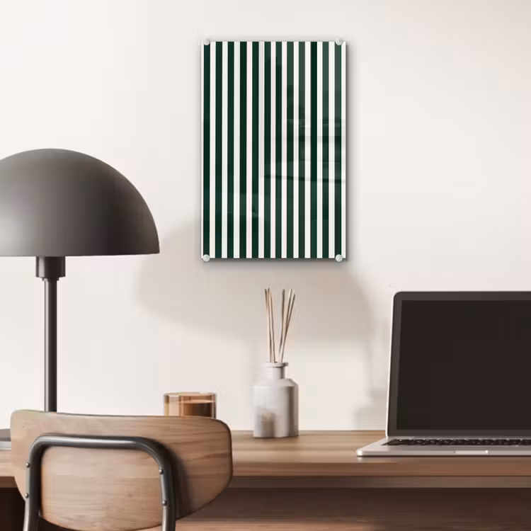 Glas schilderij - Strepen - Klassiek - Groen — 7